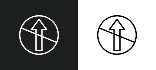 Poster - no straight icon isolated in white and black colors. no straight outline vector icon from traffic signs collection for web, mobile apps and ui.