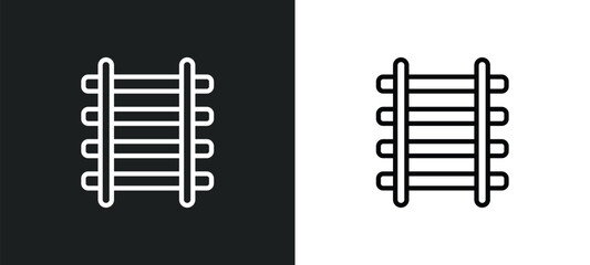 Wall Mural - railway icon isolated in white and black colors. railway outline vector icon from traffic signs collection for web, mobile apps and ui.