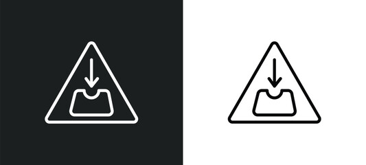 Poster - pothole icon isolated in white and black colors. pothole outline vector icon from traffic signs collection for web, mobile apps and ui.