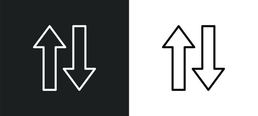 Poster - two ways icon isolated in white and black colors. two ways outline vector icon from traffic signs co