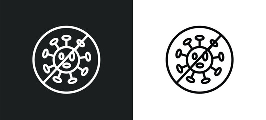 Poster - no virus icon isolated in white and black colors. no virus outline vector icon from traffic signs collection for web, mobile apps and ui.