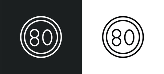 Poster - speed limit icon isolated in white and black colors. speed limit outline vector icon from traffic signs collection for web, mobile apps and ui.