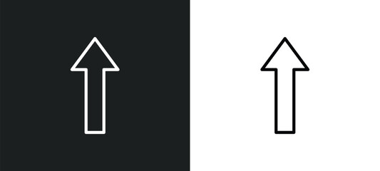 Poster - straight icon isolated in white and black colors. straight outline vector icon from traffic signs collection. collection for web, mobile apps and ui.