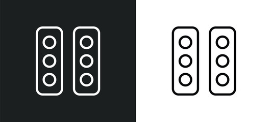 Poster - semaphore lights icon isolated in white and black colors. semaphore lights outline vector icon from 