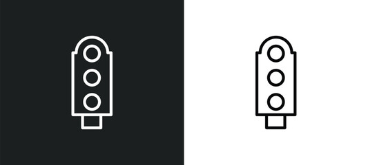 Poster - semaphore light icon isolated in white and black colors. semaphore light outline vector icon from to