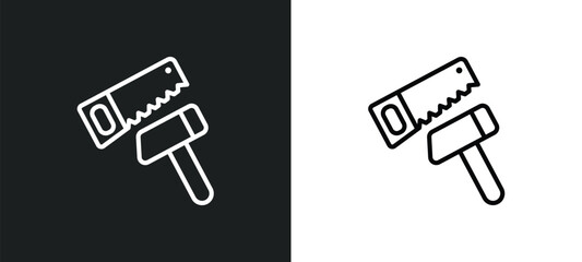 Poster - carpentry icon isolated in white and black colors. carpentry outline vector icon from tools and utensils collection for web, mobile apps and ui.