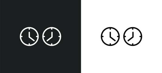 Poster - clocks icon isolated in white and black colors. clocks outline vector icon from tools and utensils collection for web, mobile apps and ui.