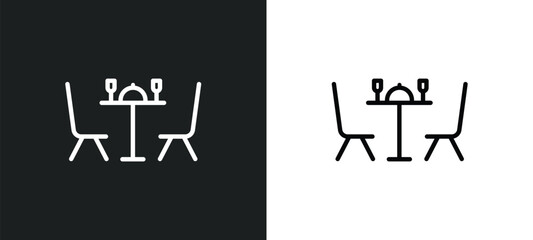Poster - dining icon isolated in white and black colors. dining outline vector icon from tools and utensils collection for web, mobile apps and ui.
