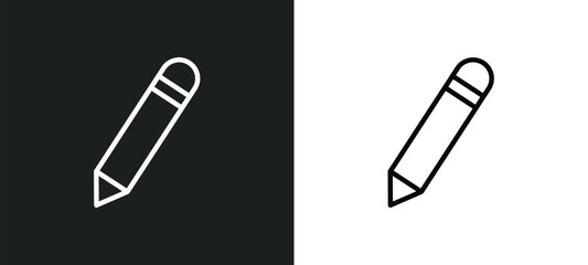 Poster - pencil tool icon isolated in white and black colors. pencil tool outline vector icon from tools and utensils collection for web, mobile apps and ui.