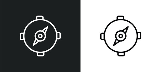Poster - orientation compass icon isolated in white and black colors. orientation compass outline vector icon