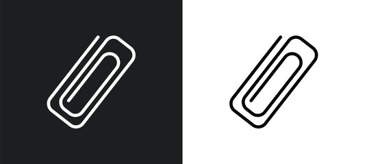 Poster - attachments icon isolated in white and black colors. attachments outline vector icon from tools and utensils collection for web, mobile apps and ui.