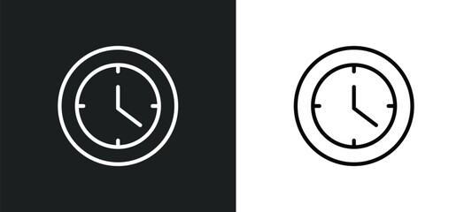 Poster - circular clock icon isolated in white and black colors. circular clock outline vector icon from tools and utensils collection for web, mobile apps and ui.