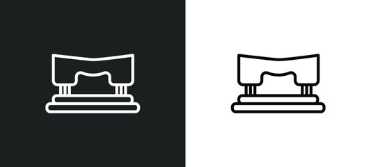 Poster - hole puncher icon isolated in white and black colors. hole puncher outline vector icon from tools and utensils collection for web, mobile apps and ui.