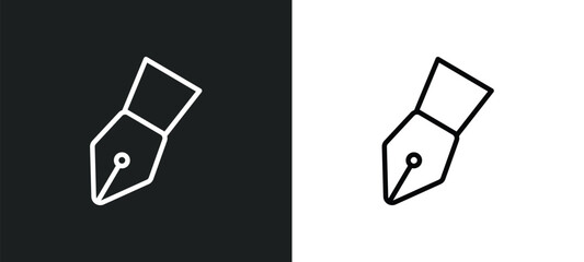 Poster - ink pen icon isolated in white and black colors. ink pen outline vector icon from tools and utensils collection for web, mobile apps and ui.