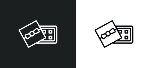 Poster - chote box icon isolated in white and black colors. chote box outline vector icon from tools and utensils collection for web, mobile apps and ui.