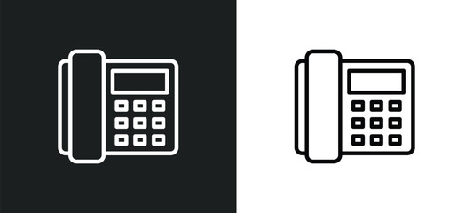 Poster - modern telephone icon isolated in white and black colors. modern telephone outline vector icon from tools and utensils collection for web, mobile apps and ui.
