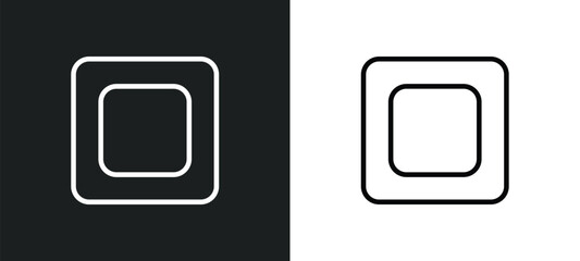 Poster - basic square icon isolated in white and black colors. basic square outline vector icon from tools and utensils collection for web, mobile apps and ui.