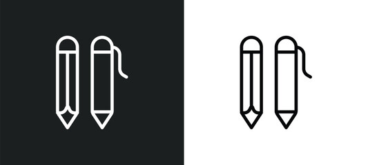Poster - writing tool icon isolated in white and black colors. writing tool outline vector icon from tools and utensils collection for web, mobile apps and ui.