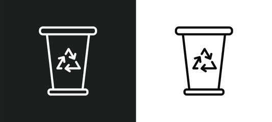 Poster - recycling bin icon isolated in white and black colors. recycling bin outline vector icon from tools and utensils collection for web, mobile apps and ui.