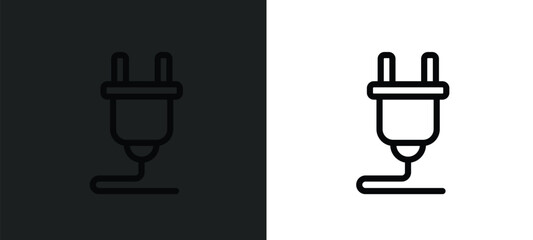 Poster - plugs icon isolated in white and black colors. plugs outline vector icon from technology collection for web, mobile apps and ui.