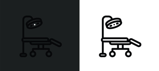 Poster - operating table icon isolated in white and black colors. operating table outline vector icon from technology collection for web, mobile apps and ui.