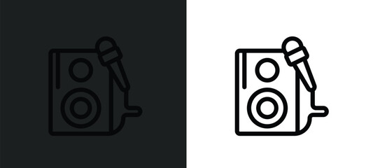Poster - entertainer icon isolated in white and black colors. entertainer outline vector icon from technology collection for web, mobile apps and ui.