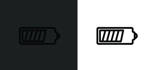 Poster - battery level icon isolated in white and black colors. battery level outline vector icon from technology collection for web, mobile apps and ui.