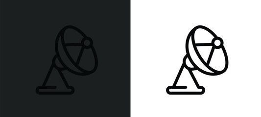 Poster - parabolic icon isolated in white and black colors. parabolic outline vector icon from technology collection for web, mobile apps and ui.