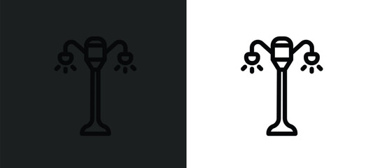 Poster - lamp post icon isolated in white and black colors. lamp post outline vector icon from technology collection for web, mobile apps and ui.