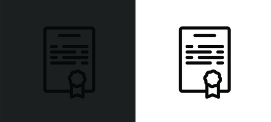 Poster - warranty certificate icon isolated in white and black colors. warranty certificate outline vector icon from technology collection for web, mobile apps and ui.