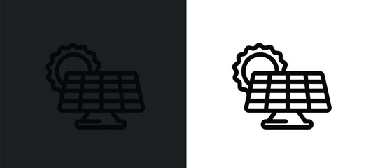 Poster - sun energy icon isolated in white and black colors. sun energy outline vector icon from technology collection for web, mobile apps and ui.