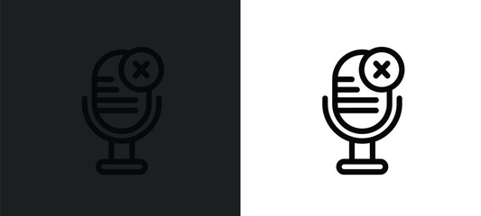 Poster - microphone mute icon isolated in white and black colors. microphone mute outline vector icon from technology collection for web, mobile apps and ui.