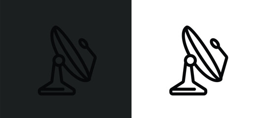 Poster - dish icon isolated in white and black colors. dish outline vector icon from technology collection for web, mobile apps and ui.
