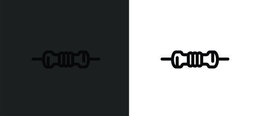 Poster - resistor icon isolated in white and black colors. resistor outline vector icon from technology collection for web, mobile apps and ui.