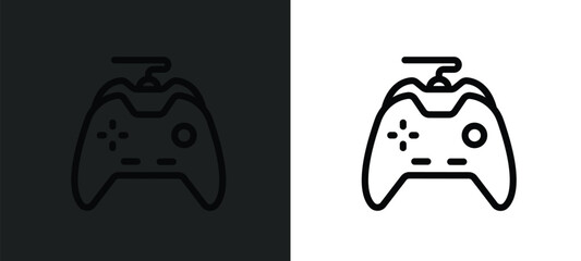 Poster - big joystick icon isolated in white and black colors. big joystick outline vector icon from technology collection for web, mobile apps and ui.