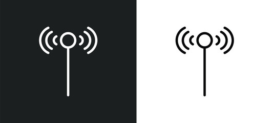 Poster - antenna icon isolated in white and black colors. antenna outline vector icon from technology collection for web, mobile apps and ui.