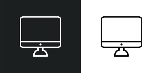 Poster - simple screen icon isolated in white and black colors. simple screen outline vector icon from technology collection for web, mobile apps and ui.