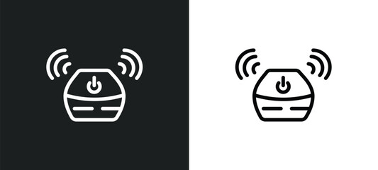 Wall Mural - wireless gadget icon isolated in white and black colors. wireless gadget outline vector icon from technology collection for web, mobile apps and ui.