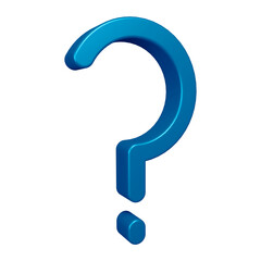 Poster - 3D blue question mark or icon design