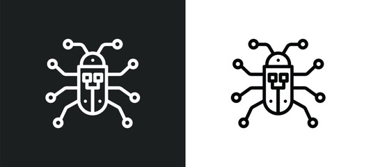 Poster - robot insect icon isolated in white and black colors. robot insect outline vector icon from technolo