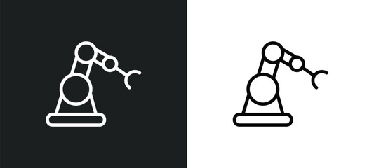 Poster - robotic hand icon isolated in white and black colors. robotic hand outline vector icon from technology collection for web, mobile apps and ui.
