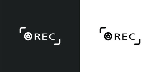 Poster - recording icon isolated in white and black colors. recording outline vector icon from technology collection for web, mobile apps and ui.
