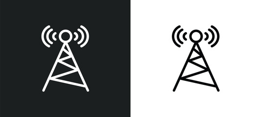 Fototapete - cell tower icon isolated in white and black colors. cell tower outline vector icon from technology collection for web, mobile apps and ui.