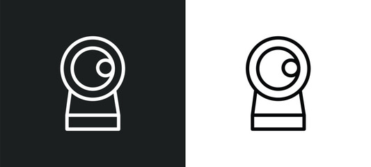 Poster - front webcam icon isolated in white and black colors. front webcam outline vector icon from technology collection for web, mobile apps and ui.