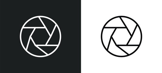 Poster - camera shutter icon isolated in white and black colors. camera shutter outline vector icon from technology collection for web, mobile apps and ui.