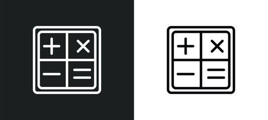 mathematical operations icon isolated in white and black colors. mathematical operations outline vector icon from technology collection for web, mobile apps and ui.