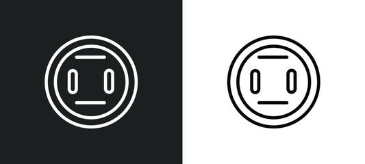 Poster - round socket icon isolated in white and black colors. round socket outline vector icon from technology collection for web, mobile apps and ui.