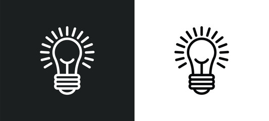 Wall Mural - light on icon isolated in white and black colors. light on outline vector icon from technology collection for web, mobile apps and ui.