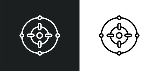 Poster - center focus icon isolated in white and black colors. center focus outline vector icon from technology collection for web, mobile apps and ui.
