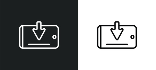 Poster - receive icon isolated in white and black colors. receive outline vector icon from technology collection for web, mobile apps and ui.